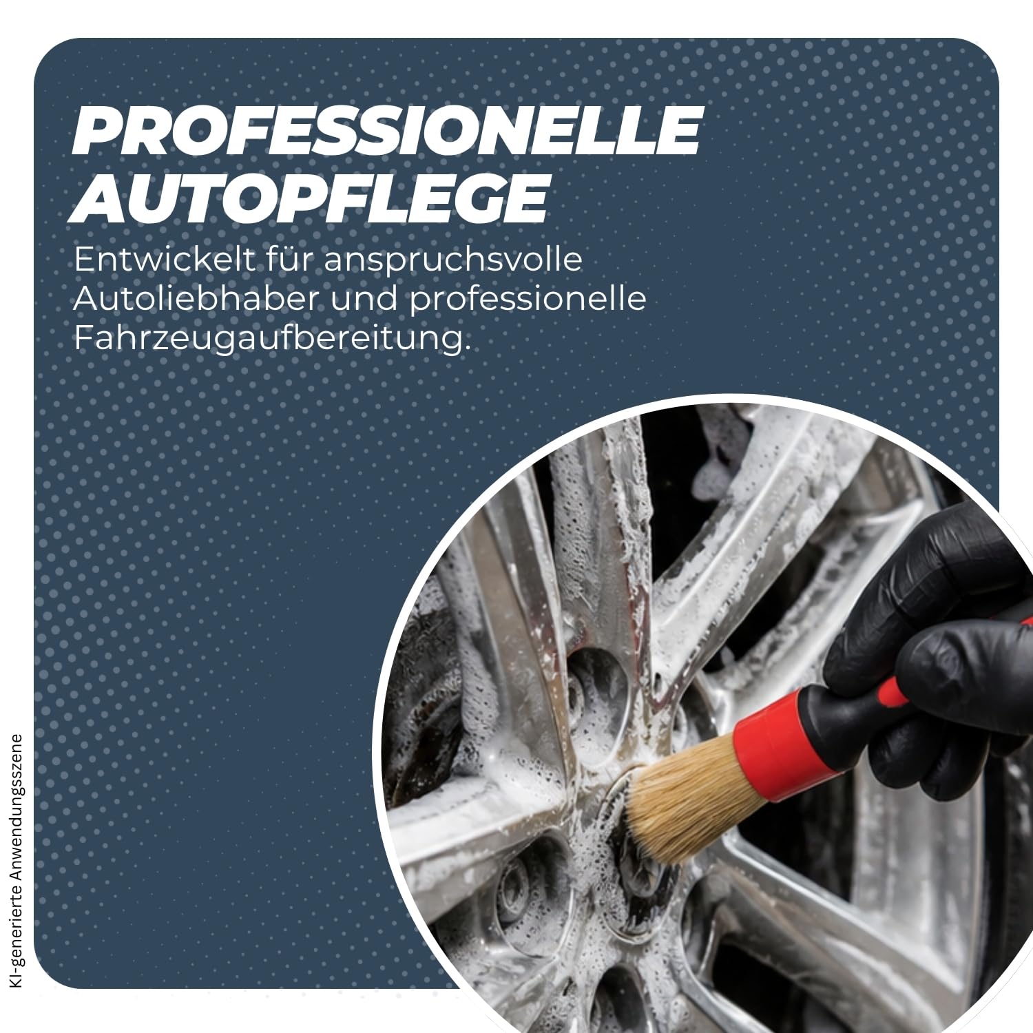 Detailing Pinsel Set mit Gummigriff 3-teilig - für Innenraum, Felgen & Außenbereich - ultraweiche & robuste Borsten - präzise Autopflege
