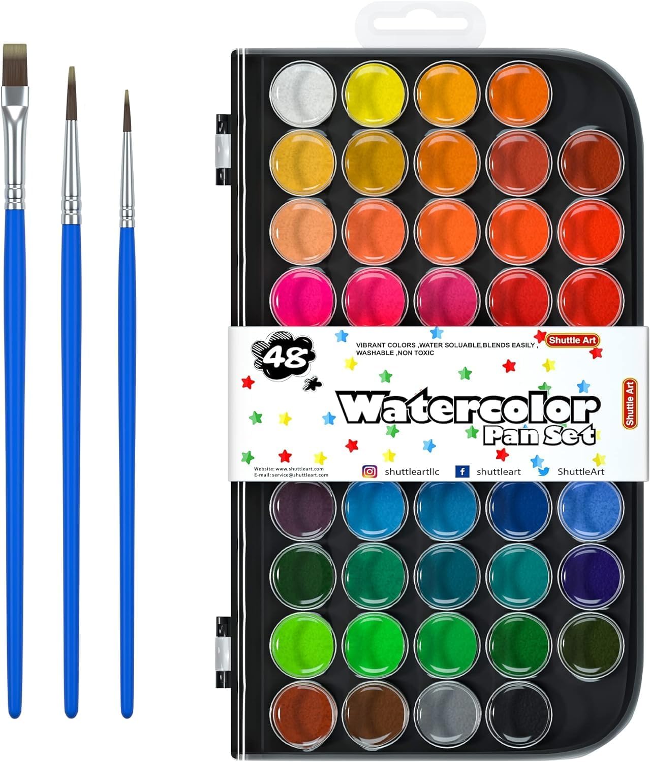 Boite De Gouache Ensemble De Peinture Aquarelle, Effet Nacré Rétro 24 Couleurs Pour Débutant Pour Croquis Palette Peinture Magique Crayola