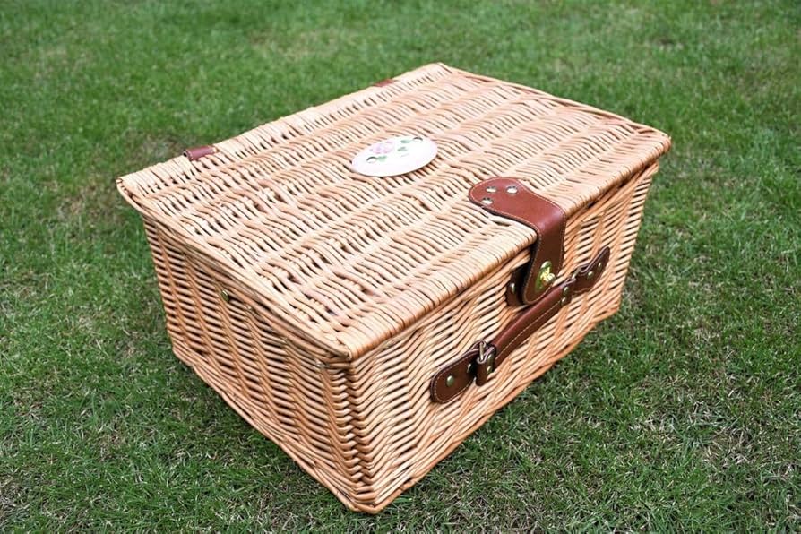 マニー ローズ　ピクニックバスケット 収納バスケット　かごバスケット　柳　新品 Amazon.co.jp: マニー ローズ ピクニックバスケット 収納