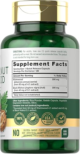 Miniatura 2 de Carlyle Ajenjo de nogal negro 120 cápsulas Complejo de hierbas Sin OMG, sin gluten