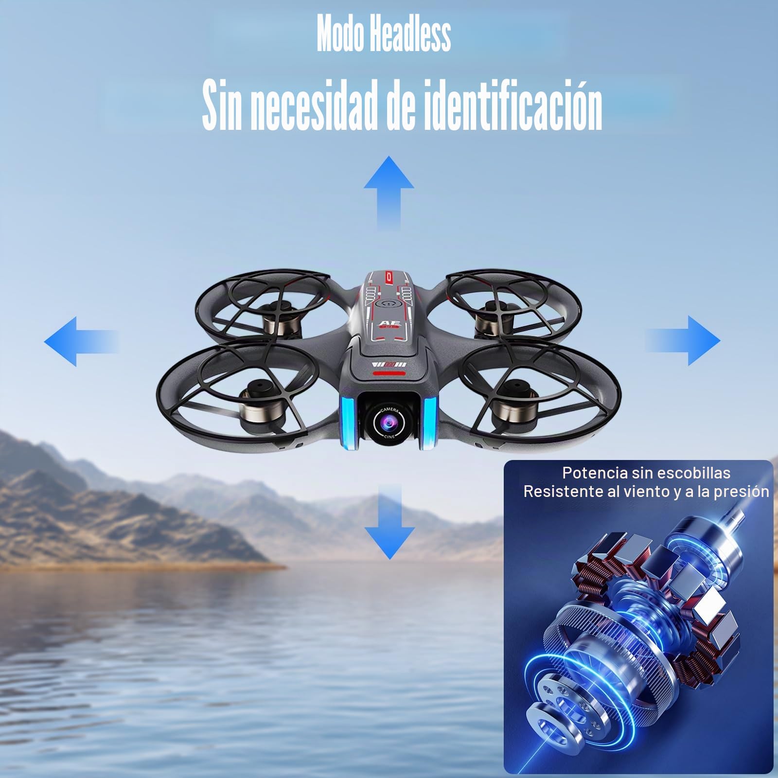OBEST Dron con Cámara, RC Drones de Pantalla de 4.5", Juguetes Voladores con Evasión De Obstáculos, Motor Brushless, Regreso Automático, Tarjeta TF, 2 Baterías, para Adultos y Principiantes