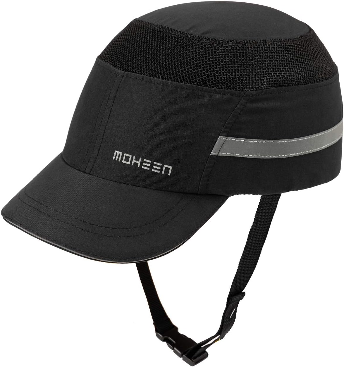 Lightweight Safety Bump Cap - Breathable Baseball Style Protective Hat with Reflective Stripes