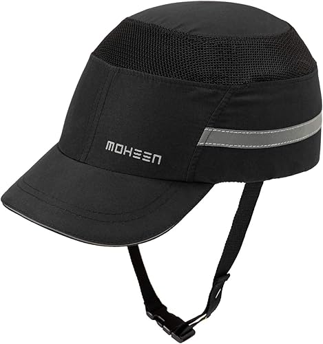 Gorra de seguridad ligera Sombrero protector transpirable estilo béisbol con rayas reflectantes