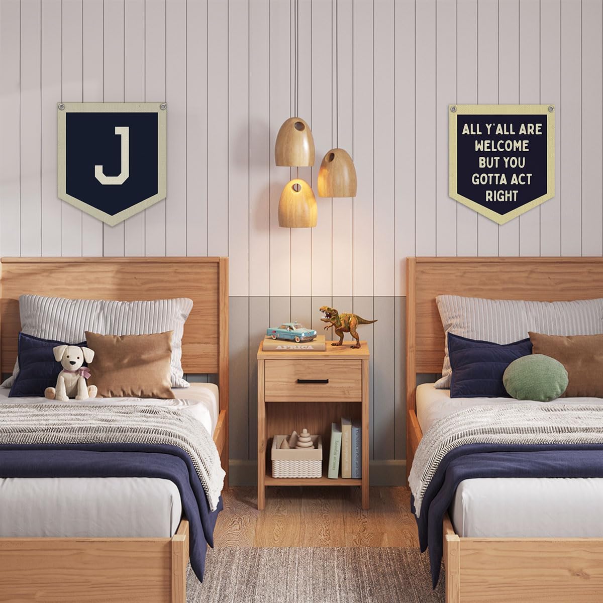 Lacama Toddler Boys Room Decor Name Pennant Flag,Vintage Name Flag Banner image 5