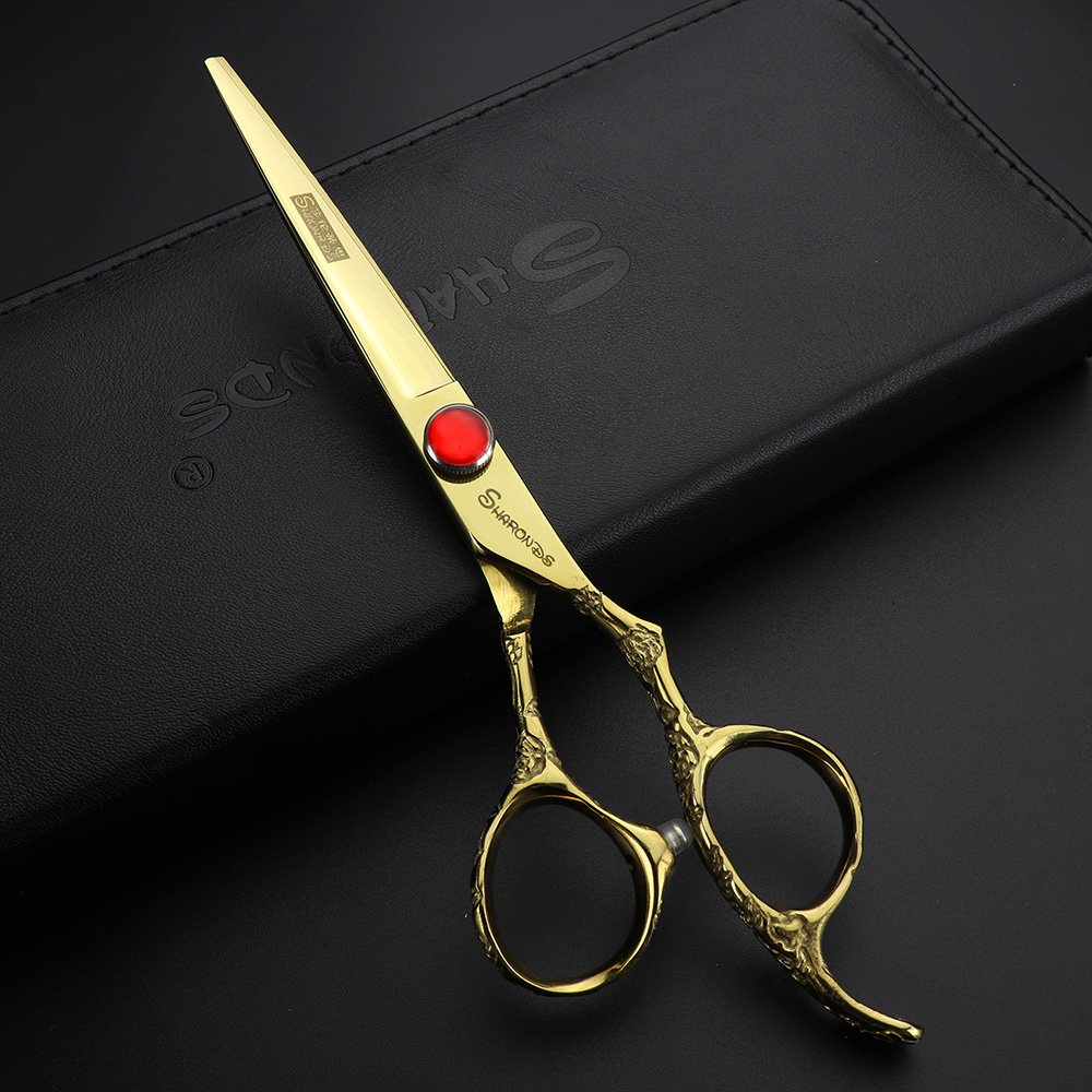 Doré Ciseaux de coiffeur 5,5 pouces 6 pouces et 7 pouces Ensemble de ciseaux de coiffure
