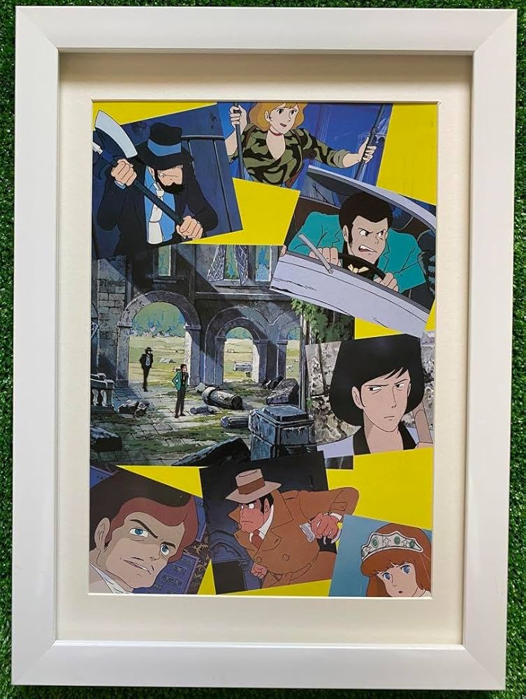 Amazon.co.jp: 額装カリオストロの城 ルパン ポスター モンキー