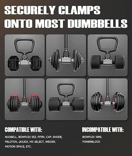 Miniatura 7 de Flexible Dumbbell Converter - 260 LBS Weight Capacity Adjustable Alloy Steel BarConvert Dumbbells to Barbell, Enhanced Compatibility for Wide Range