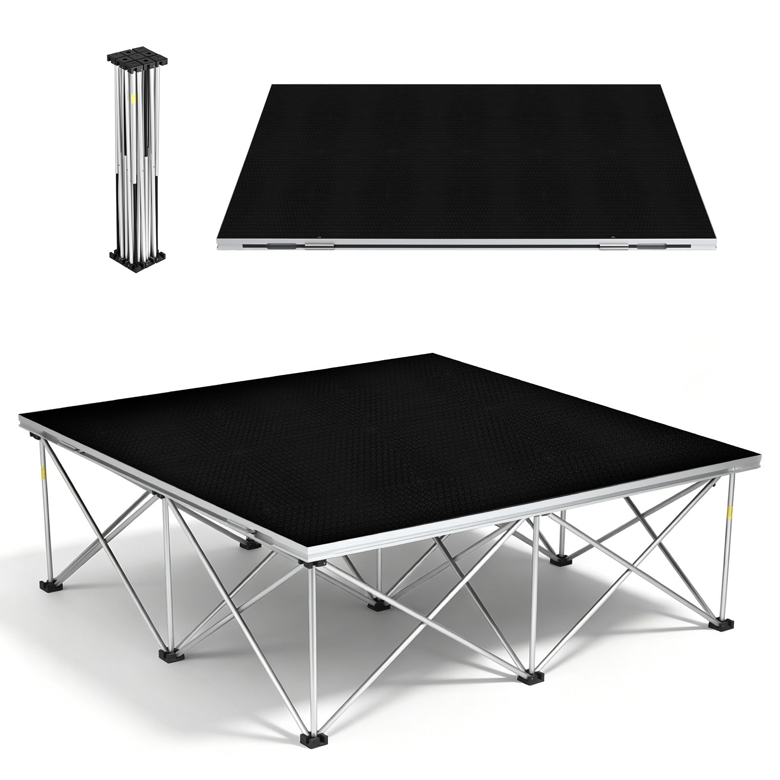 4x12ft Heavy Duty Portable Stage Platform, 1540 lbs Capacity Modular Stage