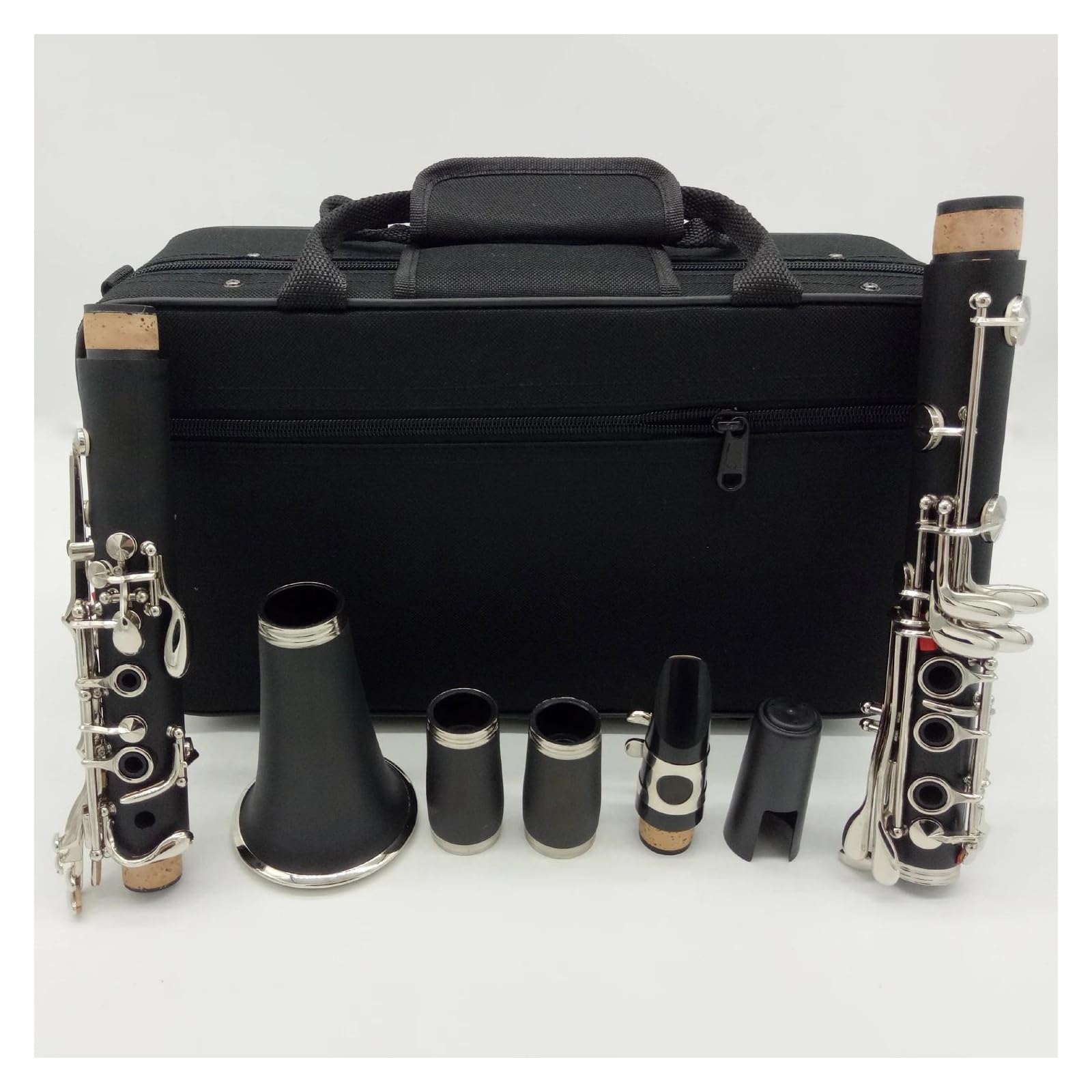 Clarinete Profesional De 17 Teclas Plateado, Cuerpo De Baquelita, Tono Bb, Con Estuche Y Boquilla Clarinete Para Principiantes