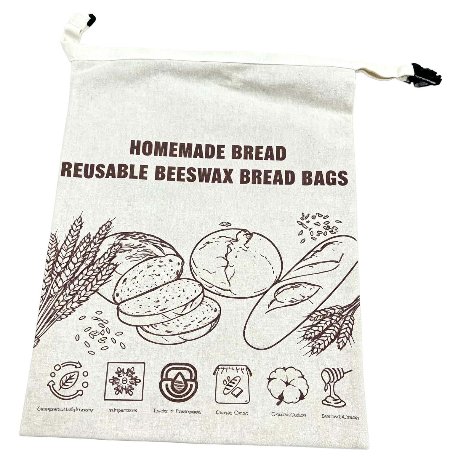 PANGBOER Home Baking Bread Keeper Cotton Fabric 33 X 43 Cm Storage Bag for Counter Cupboard Everyday Organization Use Bread Keeper Bag Cotton Pouch Kitchen Loaf Storage