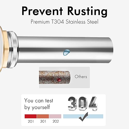 Miniatura 57 de KES S2008A-BK-P2 - Drenaje desplegable para lavabo de baño, 2 unidades de acero inoxidable T304 y latón, 2 unidades para lavabo de baño, color negro