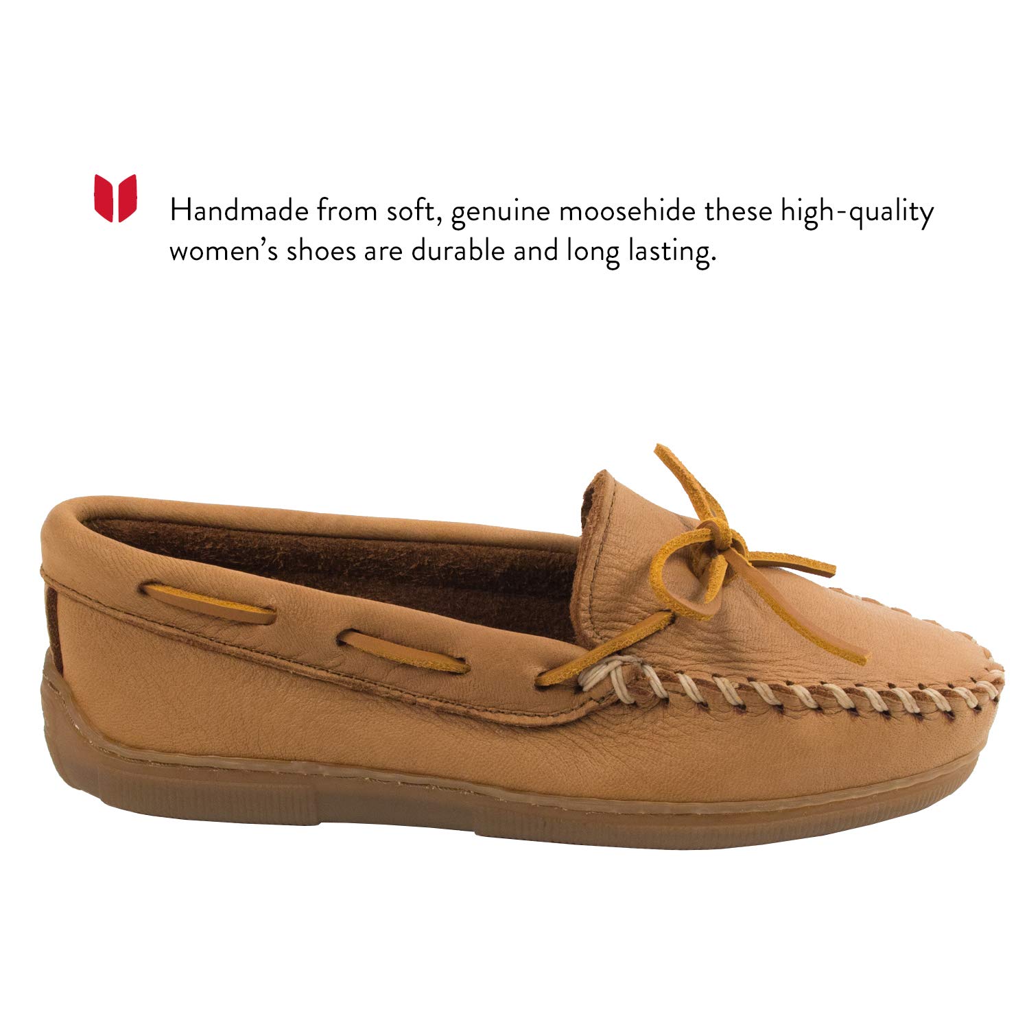 Minnetonka Moosehide Classic 490 - Mocasines de Cuero para Mujer
