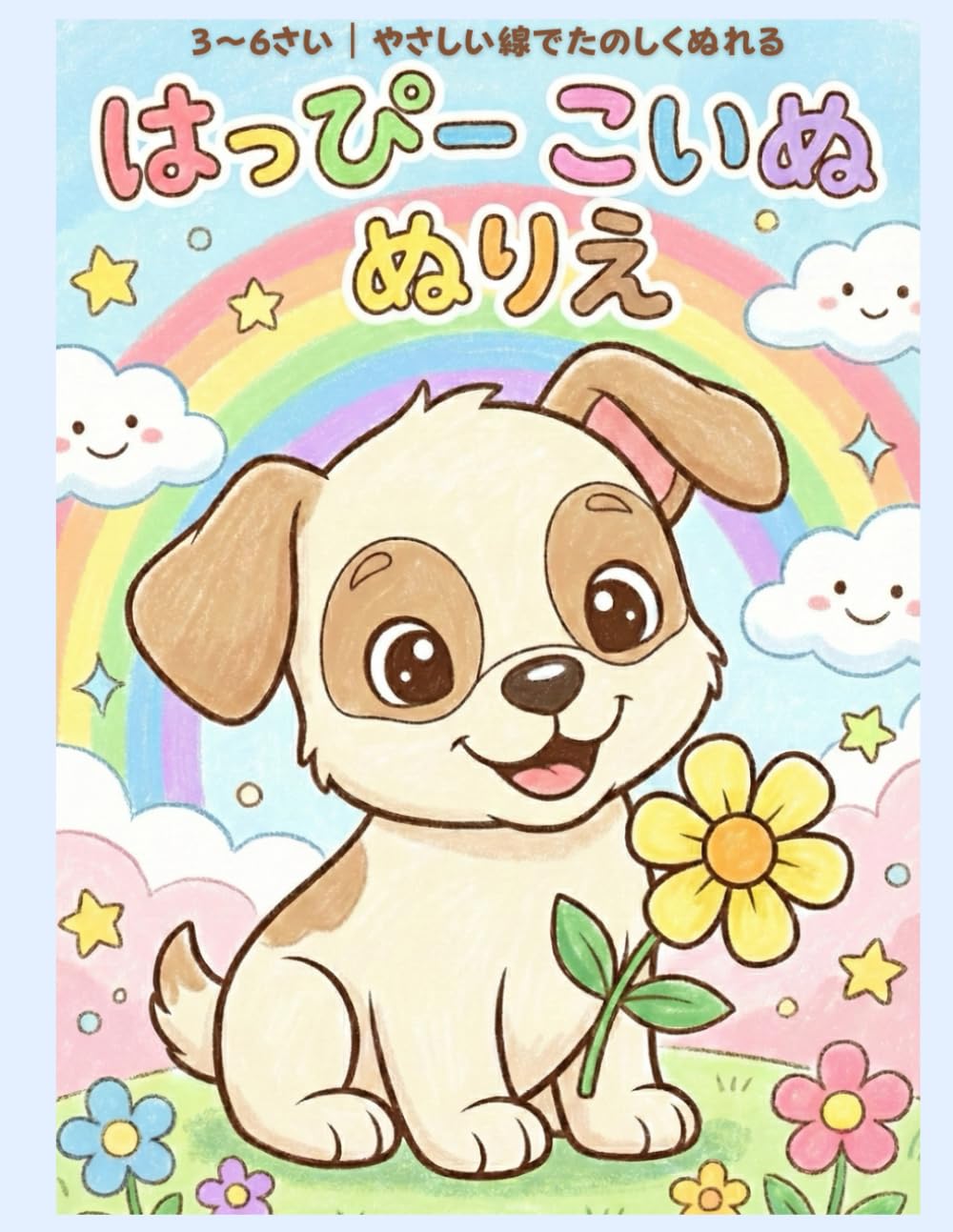 はっぴー こいぬ ぬりえ 3〜6さい｜はじめてのやさしい塗り絵
