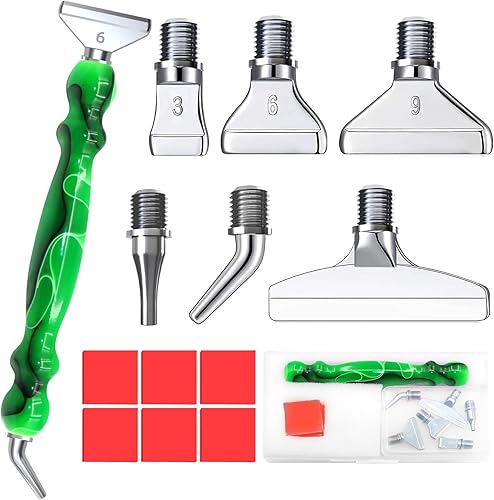 ZYNERY Kit de 13 bolígrafos de pintura de diamante, bolígrafos ergonómicos de arte de diamante con 6 puntas de tornillo de acero inoxidable y 6