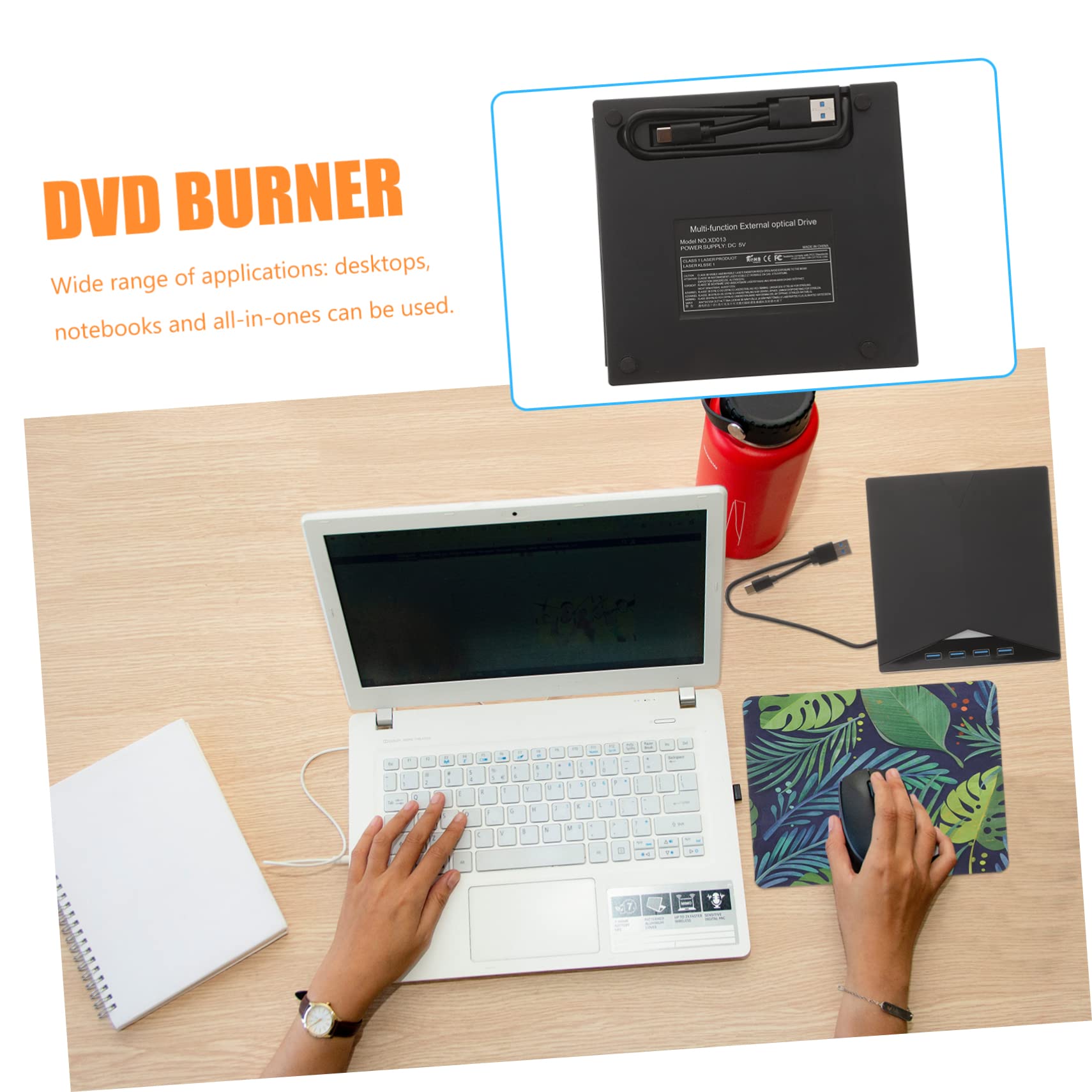 CIYODO External DVD Burner 3.0 Portable DVD Cd Drive Player for Desktop Notebook