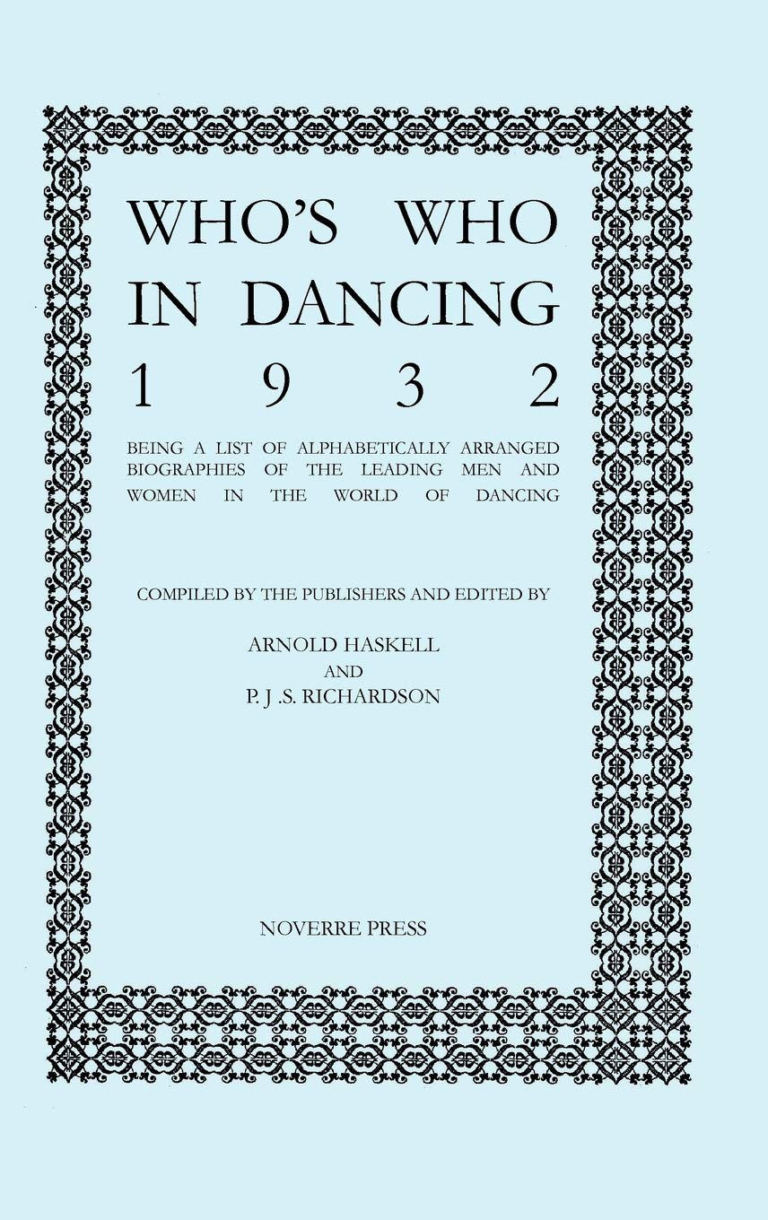 Who's Who in Dancing 1932 livre danse vintage archives chorégraphiques rares