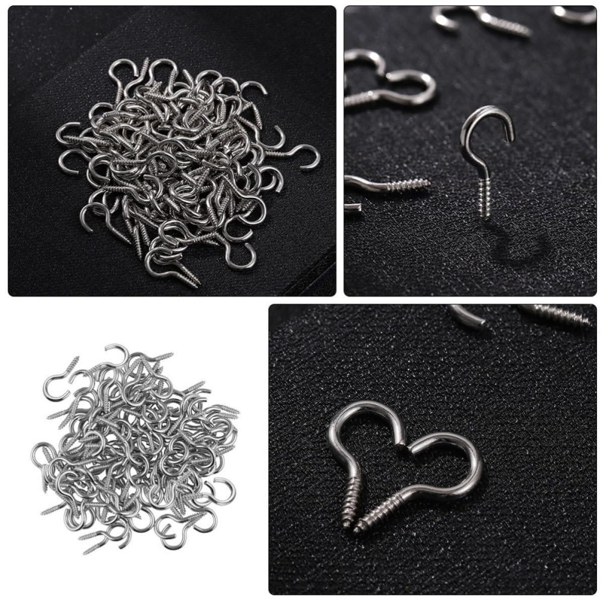 200pcs Self Tapping Eye Screws Metal Open Loop Hooks Heavy Duty Screw Eye Bolts for Hanging Plants Keys and Ropes Indoor Outdoor Use