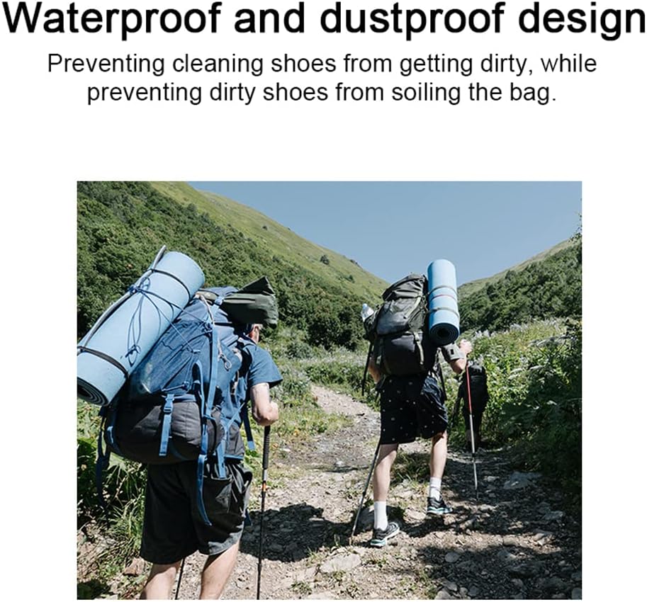Outdoor Camping Hiking Travel Ox Cloth Shoes Storage Bag Portable Lightweight Waterproof Shoes Storage Bag with Handle