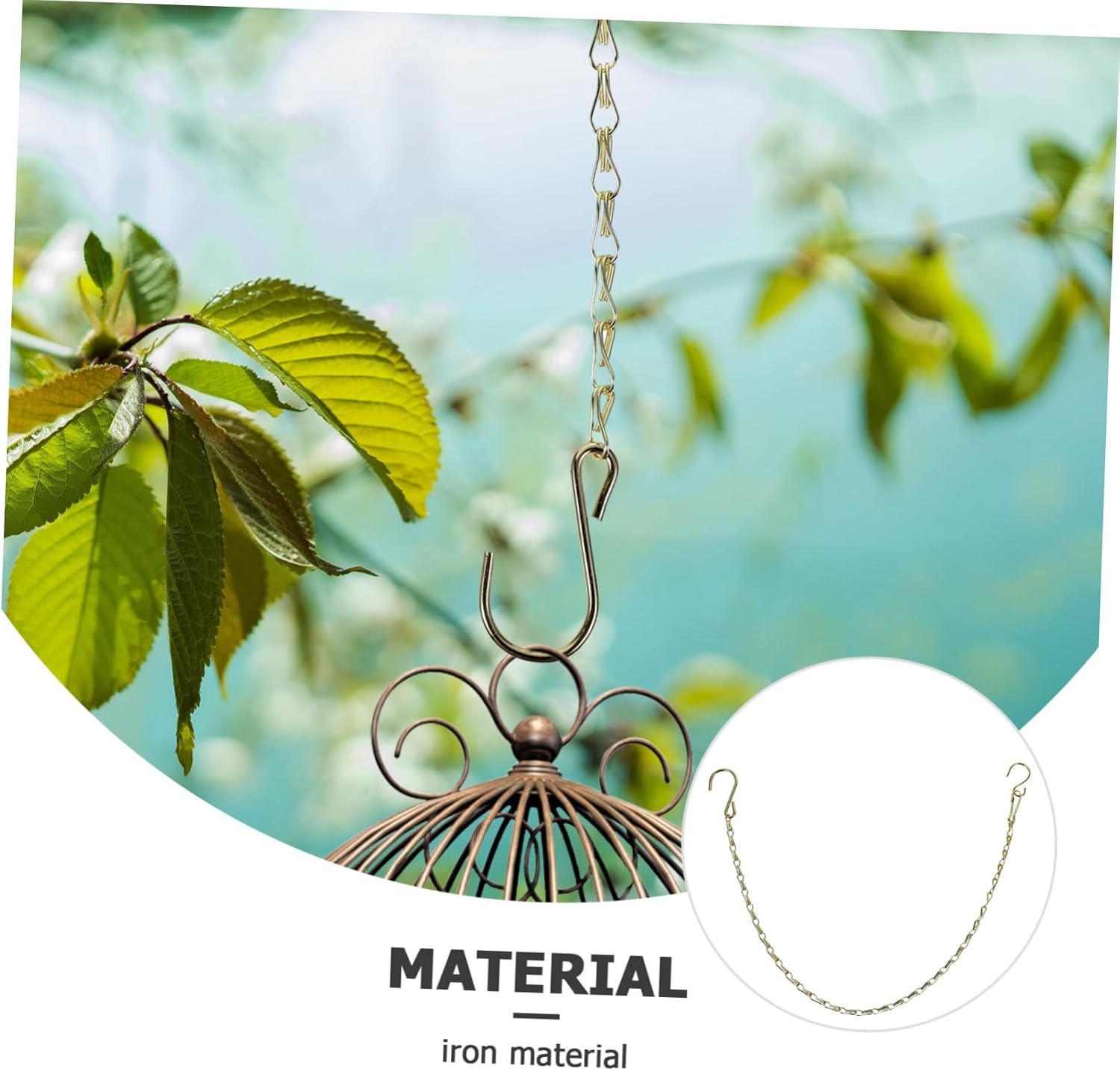 KESYOO 5sets Planter Hanging Chain with Shape Hook Durable Birdcage and Flower Basket Hanging Chain Strong Load Capacity for Outdoor and Indoor Use 10pcs*5