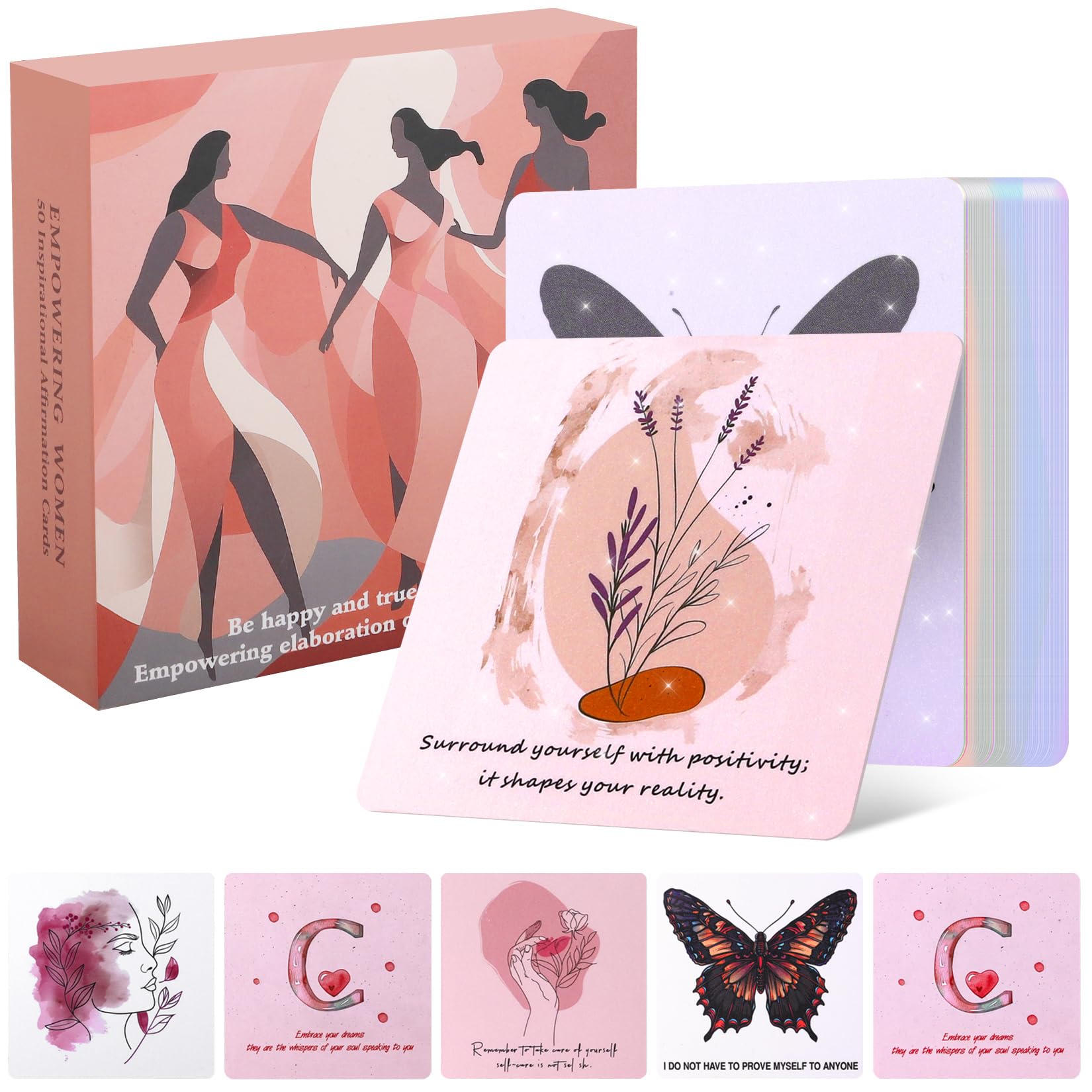 Havaro Daily Positive Affirmation Cards for Women – Mindfulness Cards – 50 Empowering Motivational Quotes for Confidence, Self-Love & Stress Relief |