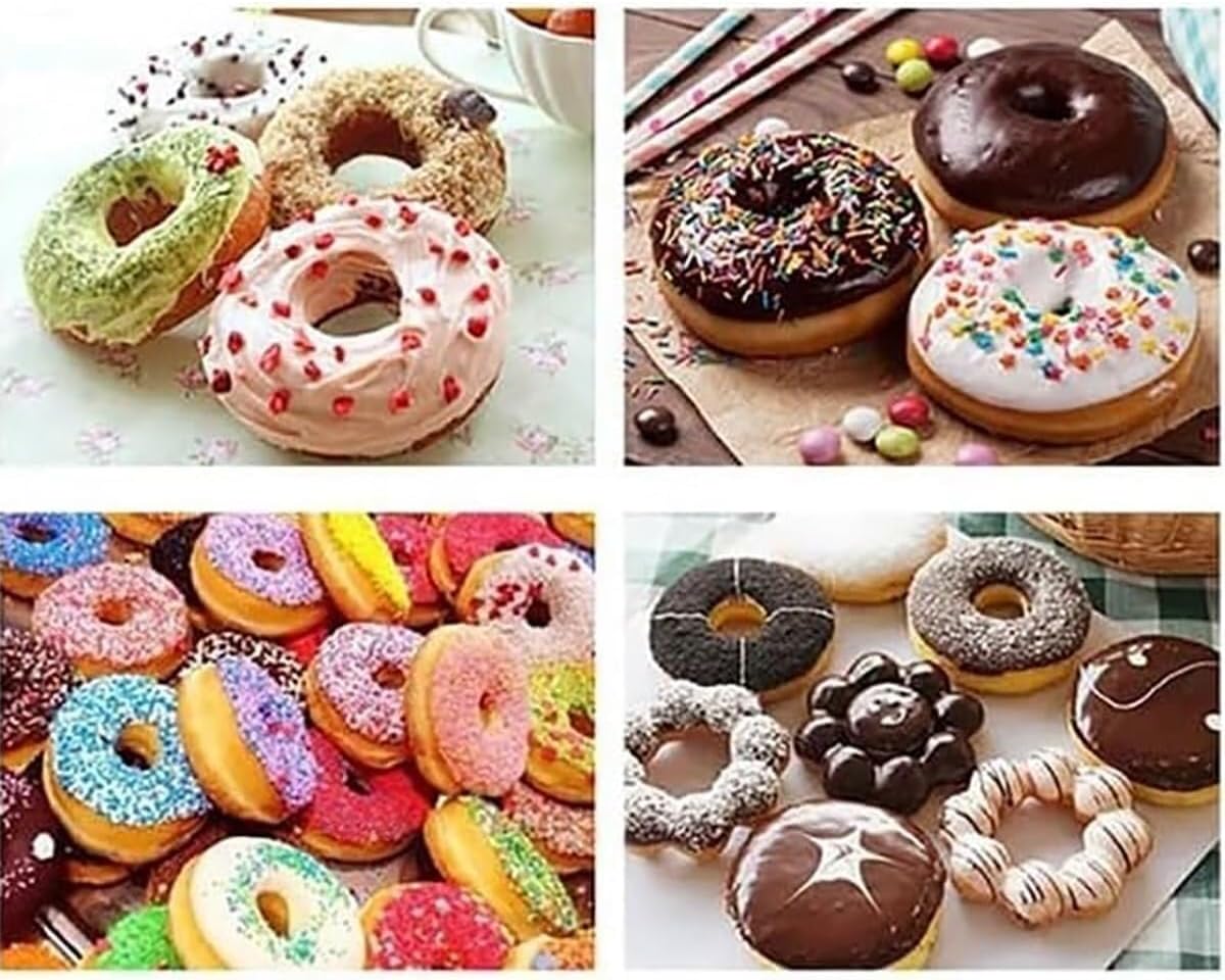 Automatic Donut Making Machine, 3000W Commercial Single Row Auto Doughnut Maker, 7L Hopper, with 3 Sizes Molds, Stainless Steel Auto Donut Fryer,