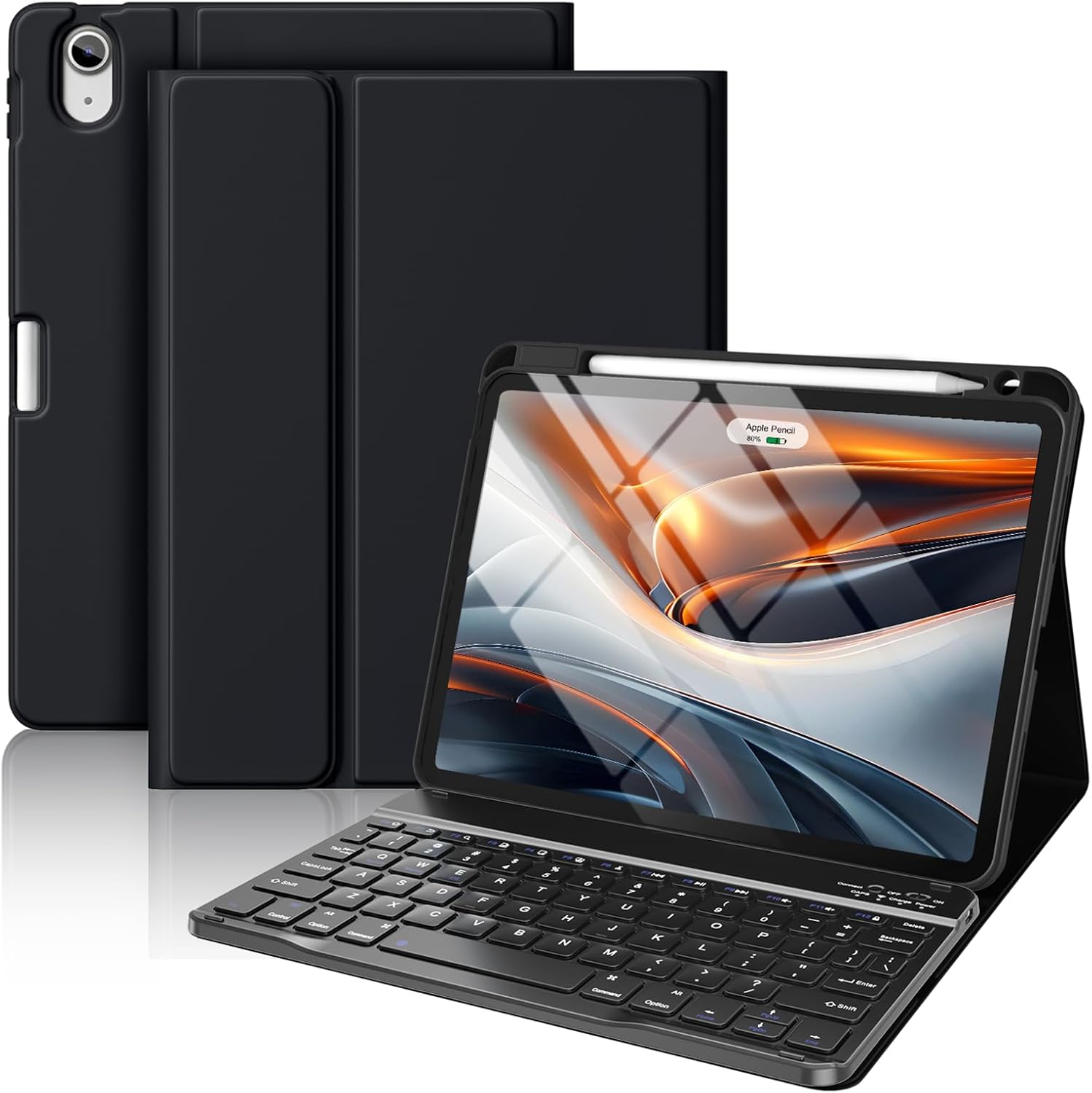 Wenlaty Keyboard Case for iPad Air 11-inch Case with Keyboard (M4/M3/M2, 2026/2025/2024) & Air 5th/4th Generation 10.9'' - Detachable Wireless, Thin & Light Cover with Pencil Holder for Air 11, Black