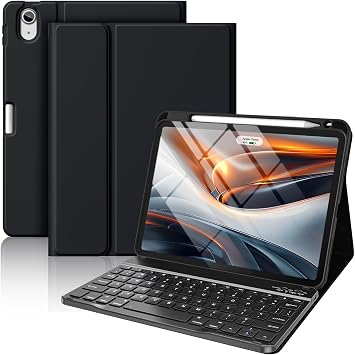 Wenlaty for iPad Air 11-inch Case with Keyboard & Air 5th/4th Gen 10.9 | Magnetic Detachable Wireless Keyboard, Thin & Light Cover with Pencil Holder, Three Angles for Viewing & Typing, Black