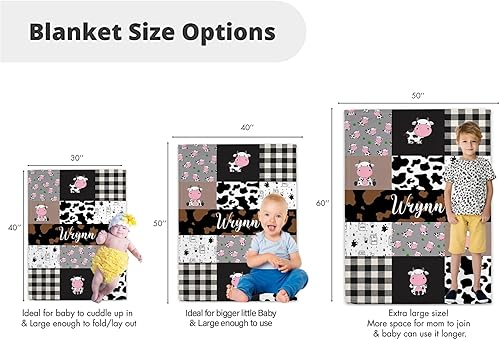 Miniatura 5 de Mantas de bebé personalizadas de tractores agrícolas Minky con nombre, mantas de diseño de retazos verdes personalizadas para niños y niños, regalo