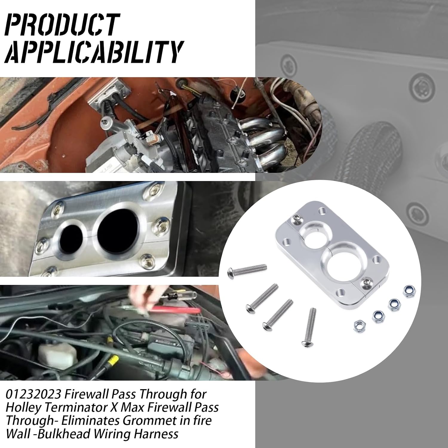 01232023 for Holley Terminator X Max Firewall Pass Through- Eliminates Gromet in fire Wall -Bulkhead Wiring Harness