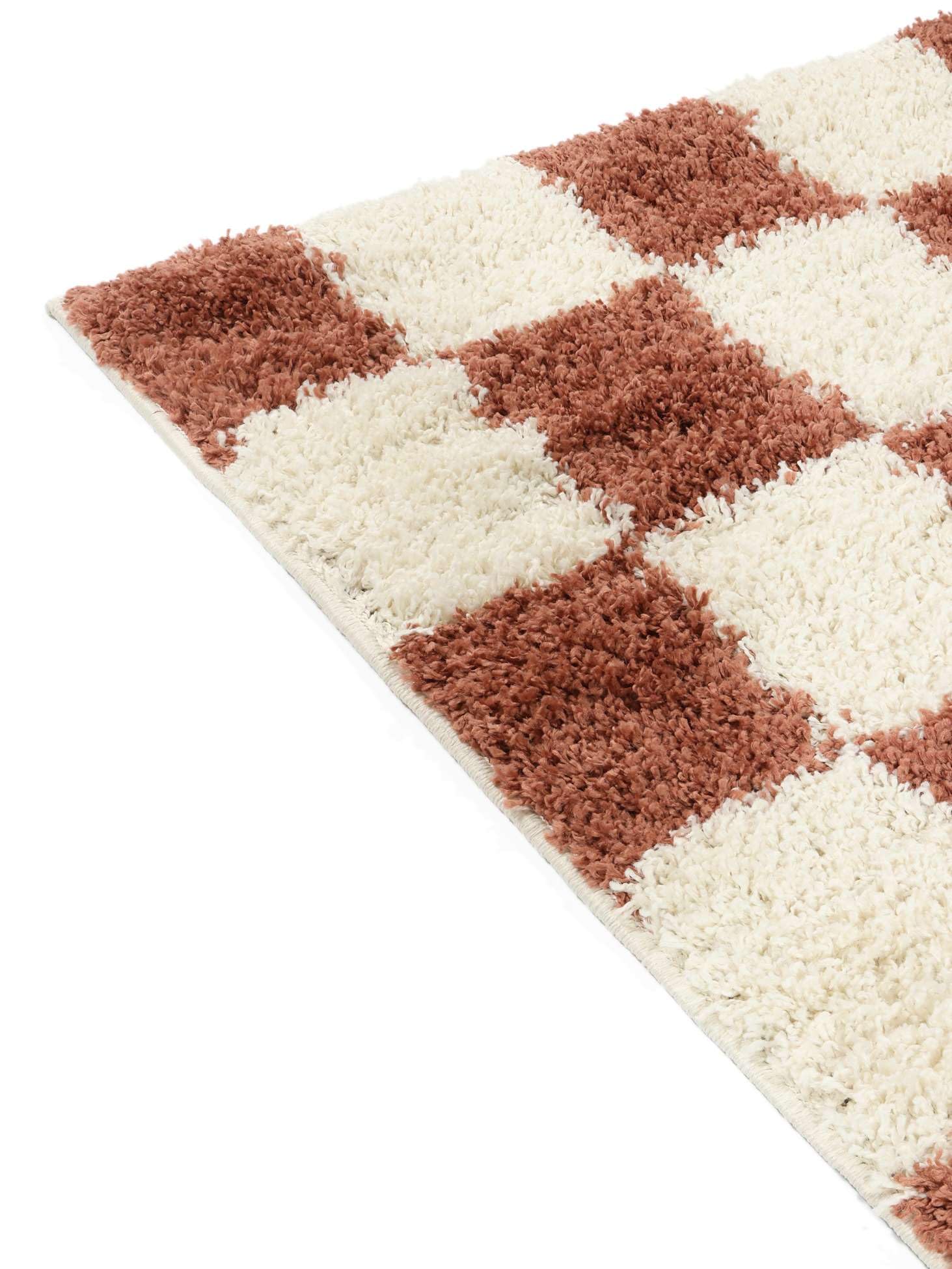 RugVista Chessie, Tappeto, Moderni, 100 x 160 cm, Rettangolare, Pelo medio, Soggiorno, Camera da letto, Lavabile solo a secco, Ruggine/Off Bianco