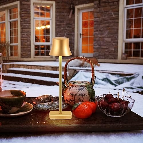 Miniatura 5 de Lámpara LED de escritorio inalámbrica, puerto de carga USB recargable con 3 niveles de brillo regulable para exteriores, moderno, restaurante,