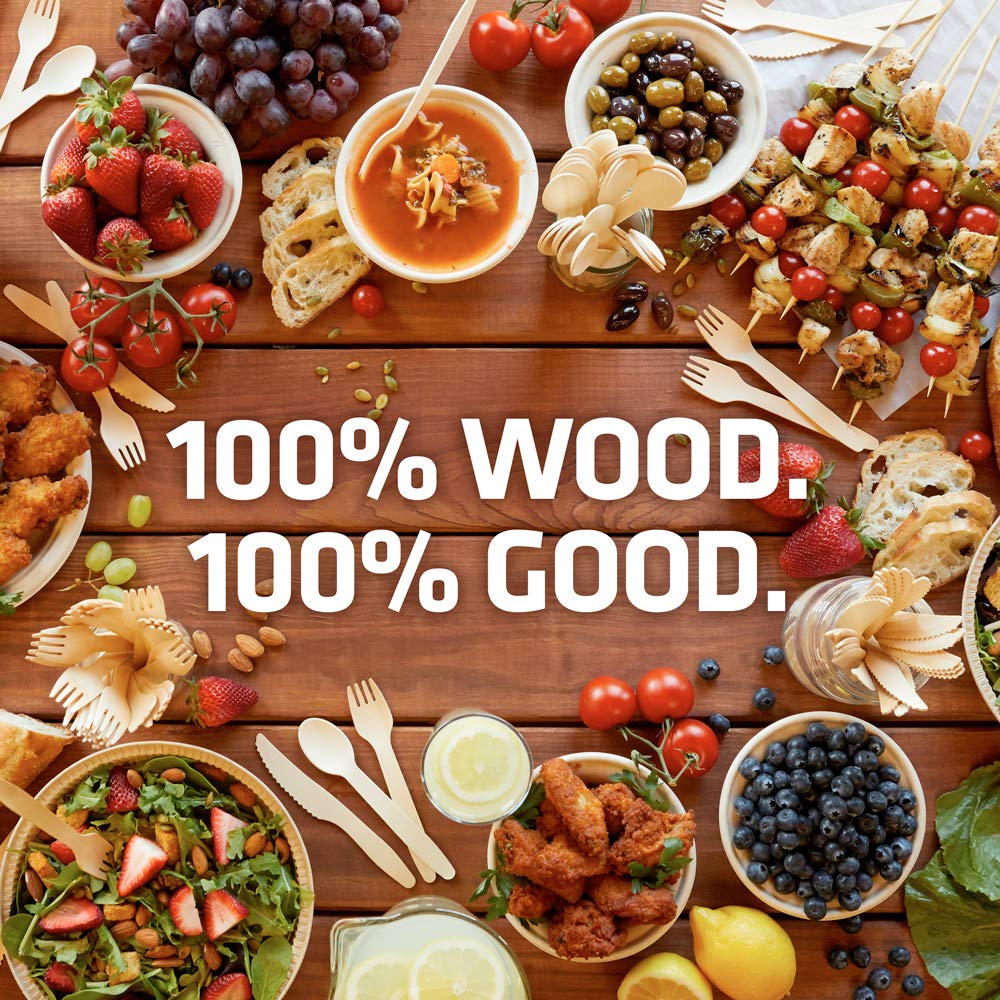 Cuillères en bois jetables et compostables pour jardin, respectueuses de l'environnement, durables, biologiques, biodégradables, végétaliennes, 2000 pièces