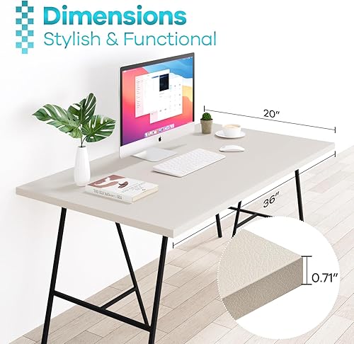 Miniatura 264 de Kaboon Mesa universal de 45.67 x 23.62 pulgadas, escritorio sólido de una pieza, encimera de melamina reversible, escritorios dobles, escritorio en