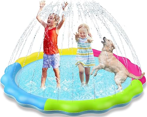 Miniatura 12 de Jasonwell - Almohadilla antideslizante para salpicaduras para perros para niños, piscina para cachorros, juguetes de agua al aire libre, patio