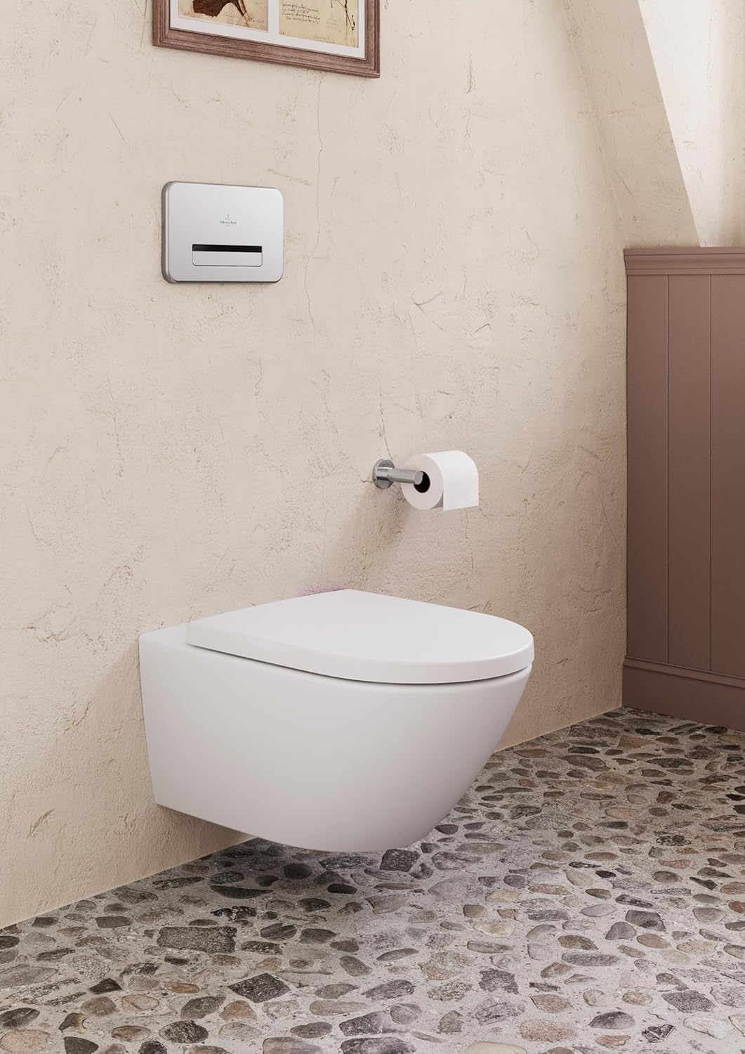 Juego de Accesorios de baño Elements-Tender de Villeroy & Boch (Paquete 3 en 1), Juego de Accesorios de baño Compuesto por toallero, portarrollos sin Tapa y escobillero, Cromo