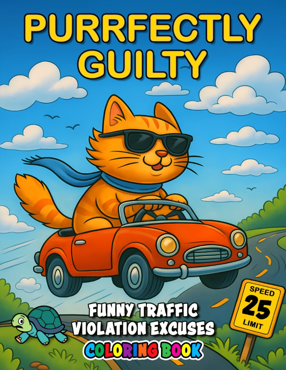 Purrfectly Guilty: Funny Traffic Violation Excuses: A Hilarious Cat Lover’s Adult Coloring Book with Wacky Road Scenes, Comedic Driving Moments, and Laugh-Out-Loud Traffic Humor