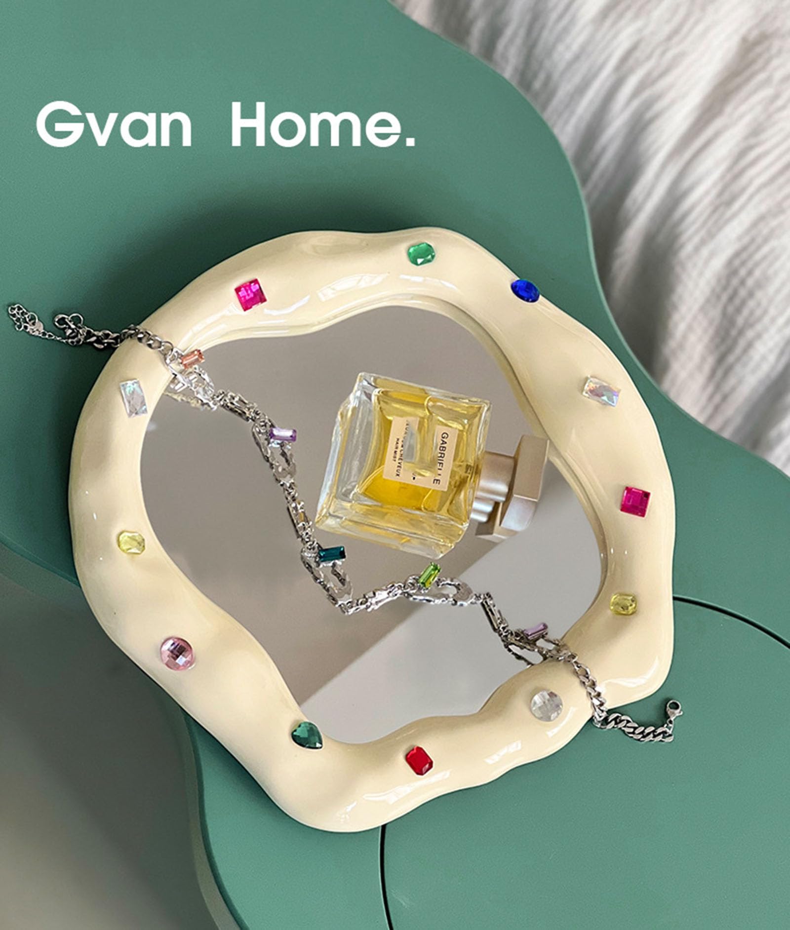 Specchio Decorativo Ovale per scrivania e Tavolo - Estetico - per la Decorazione della Camera da Letto e del Bagno,B