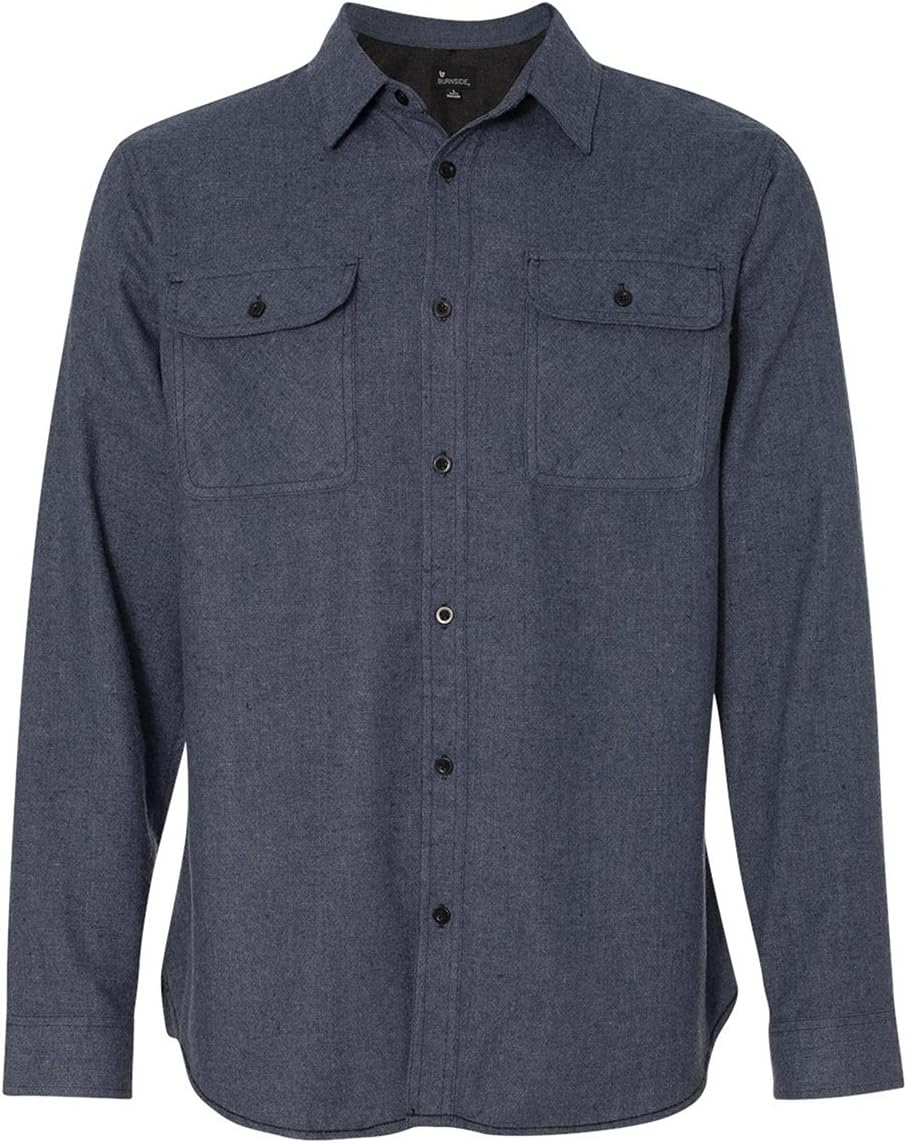 Burnside Men's Solid Flannel Shirt S DENIM