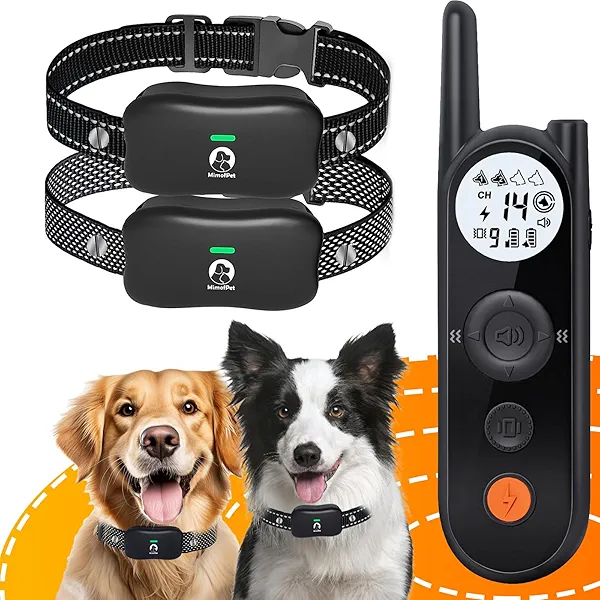 MIMOFPET Wireless Dog Fence System for 2 Dogs - Up to 3500ft Adjustable Electric Fence,Waterproof Training Collar Rechargeable,Pet Containment System for Large Medium Dogs