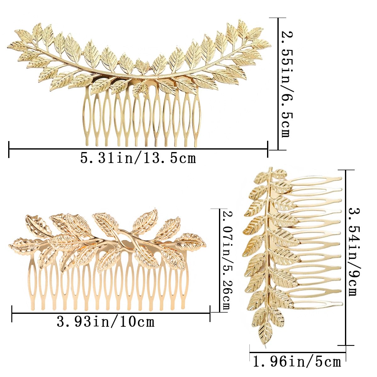 Paotxpum 6 PCS Leaf Hair Side Combs Gold Silver Petal with Teeth Combs French Vintage Twist Metal Bridal Decorative Hair Comb Women Girls Thin Hair and Thick Hair for Wedding Party Prom - Image 2