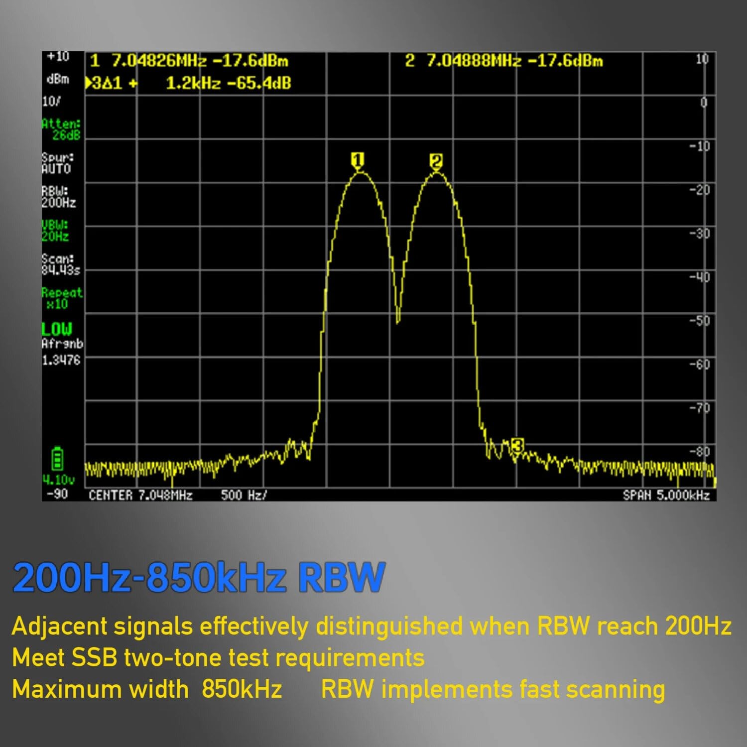 VIDOO Analizzatore Spettro Portatile ZS406 900MHz-5.4GHz Modulo LNA 20dB LCD IPS-TFT 3,98 pollici Batteria 5000mAh