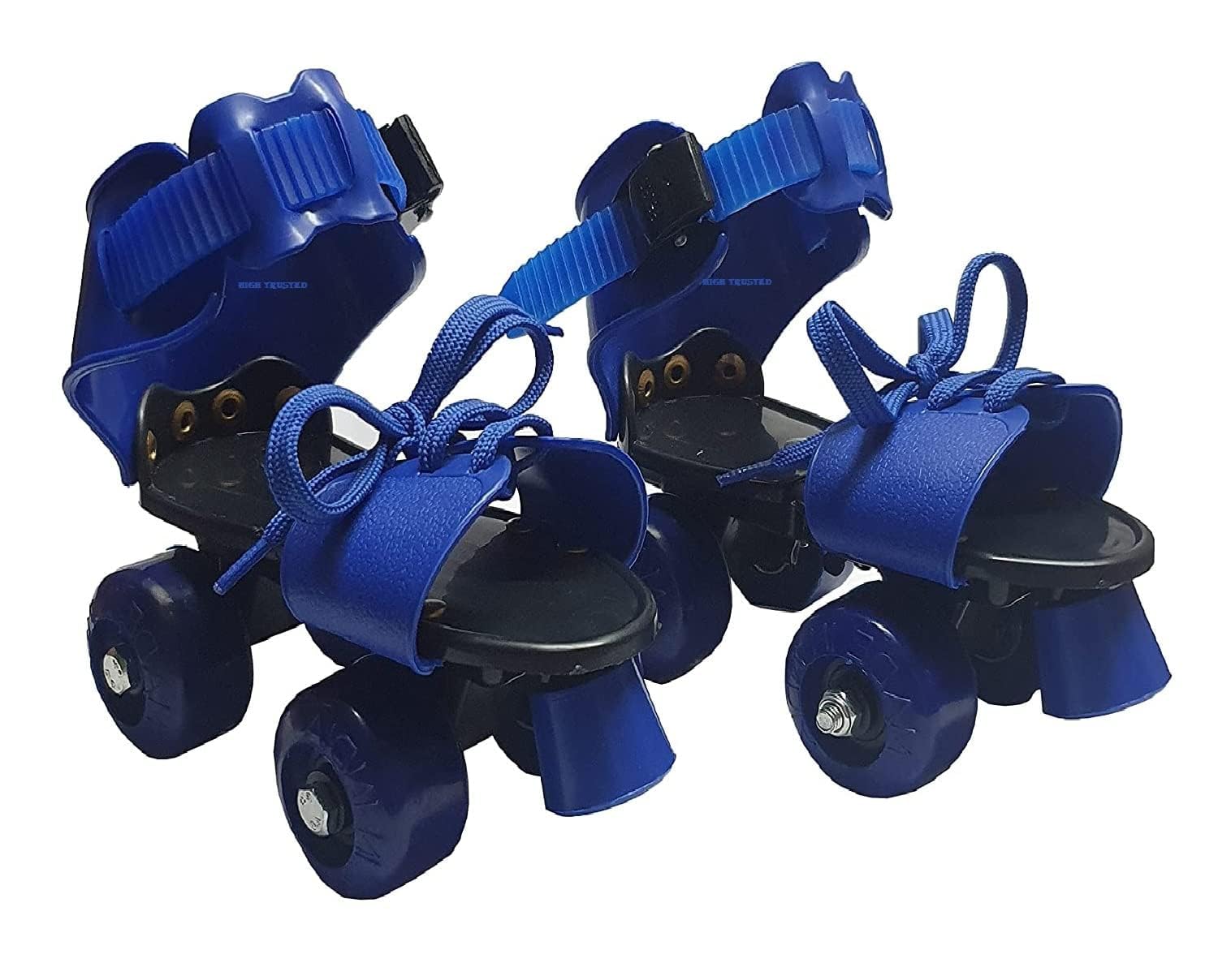Latest Designed Unisex Roller Skates for Kids Age Group 5-15 Years Adjustable 4 Wheels Inline Skating Shoes - Minimum Size 17 cm and Maximum Size 23 cm (Blue/Black)