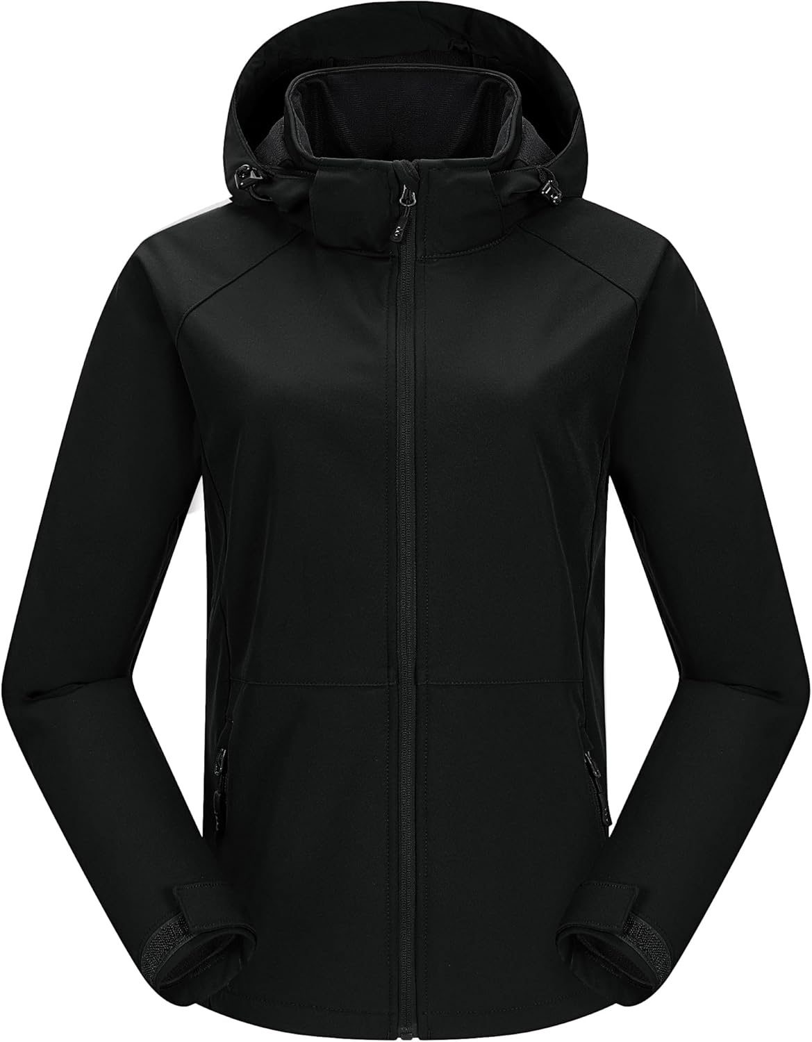 33,000ft Women's Waterproof Softshell Jacket with Removable Hood Lightweight Fleece Lined Warm Insulated Rain Windbreaker