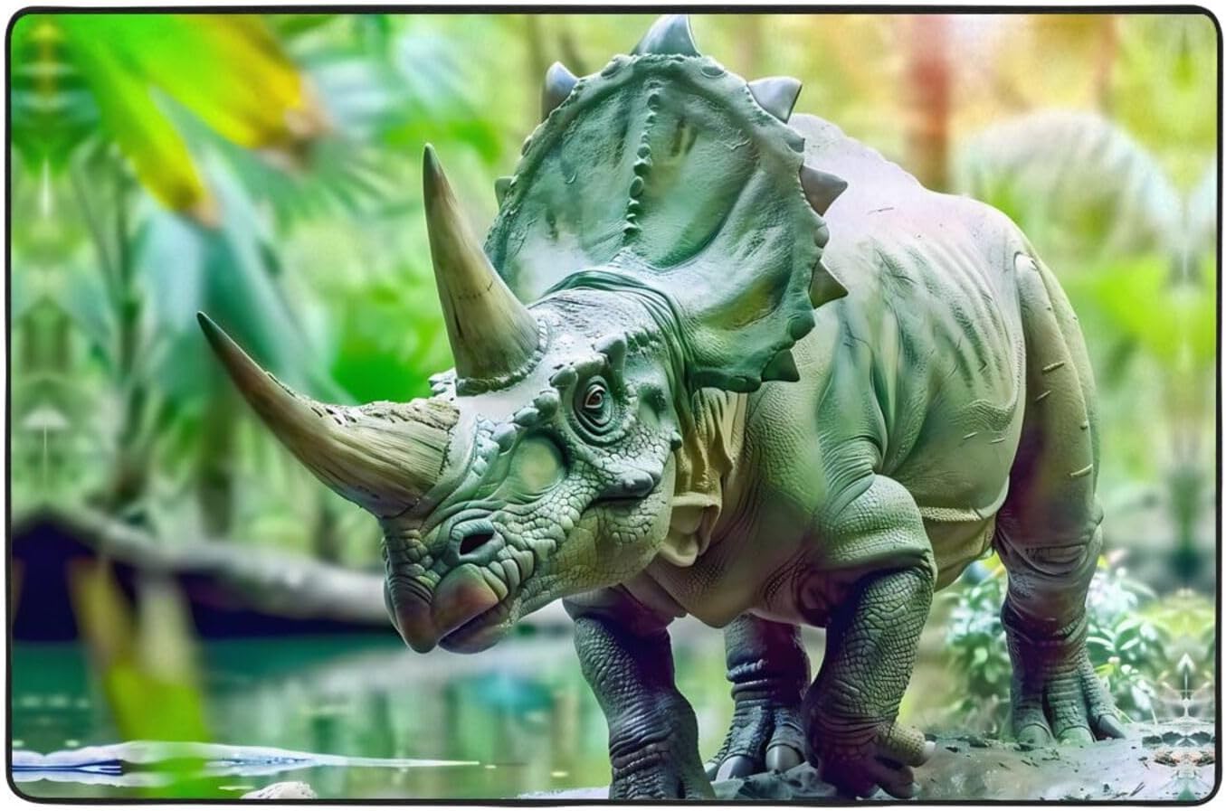 Bicorn Dinosaur Printed Anti-Slip Floor mat Carpet Rug 72"x48" for Living Room Office Coffee Table Bed Balcony