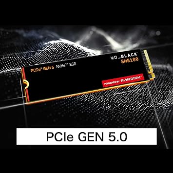 Western Digital Western Digital WD_BLACK Internal SSD 2TB NVMe PCIe Gen5 x4 Read up to 14,900MB/s Write up to 14,000MB/s M.2 2280 SN8100 Gaming PC Authorized Domestic Dealer