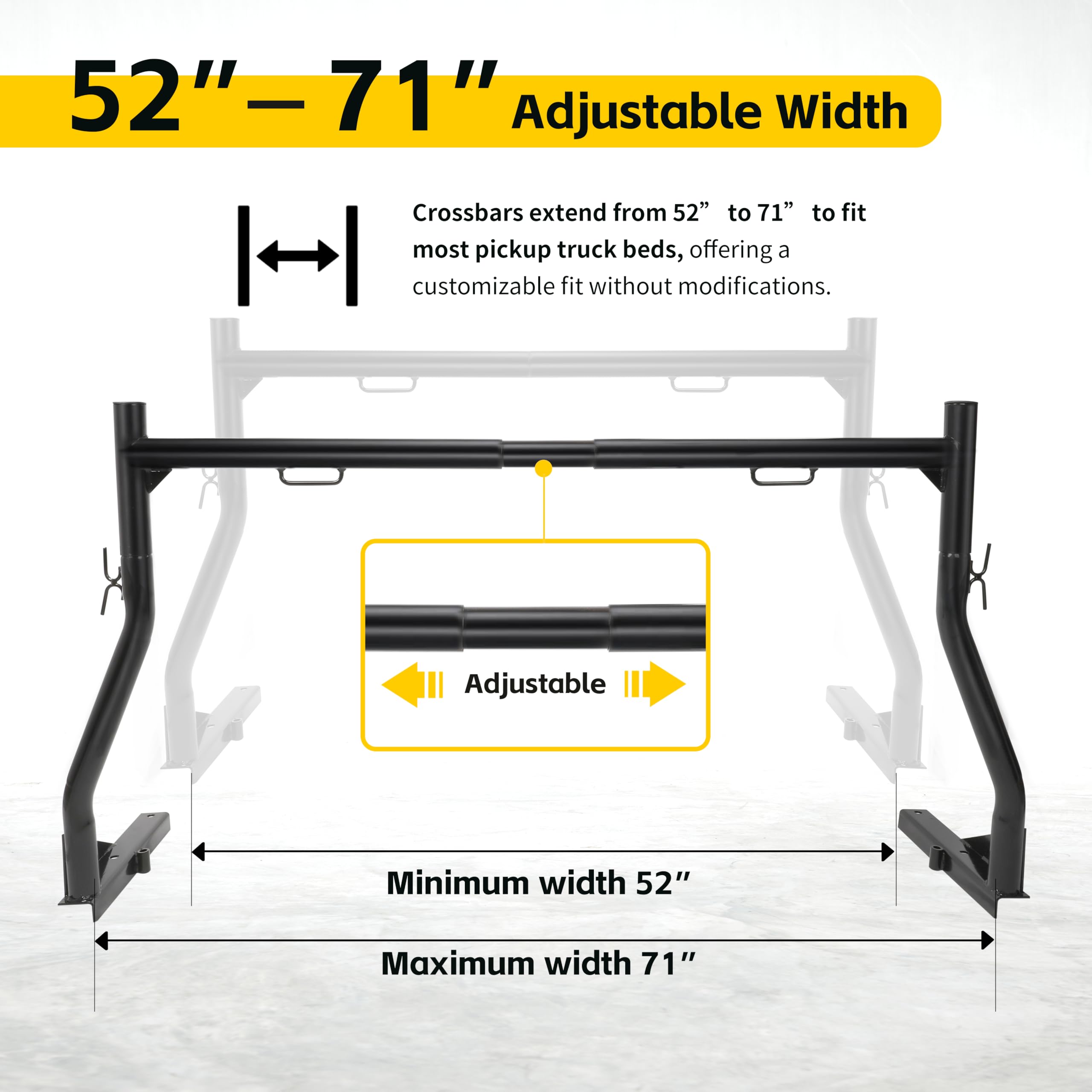 MAXXHAUL 50241 regulowana stalowa drabina pick-up truck stojaki użytkowe para, czarne