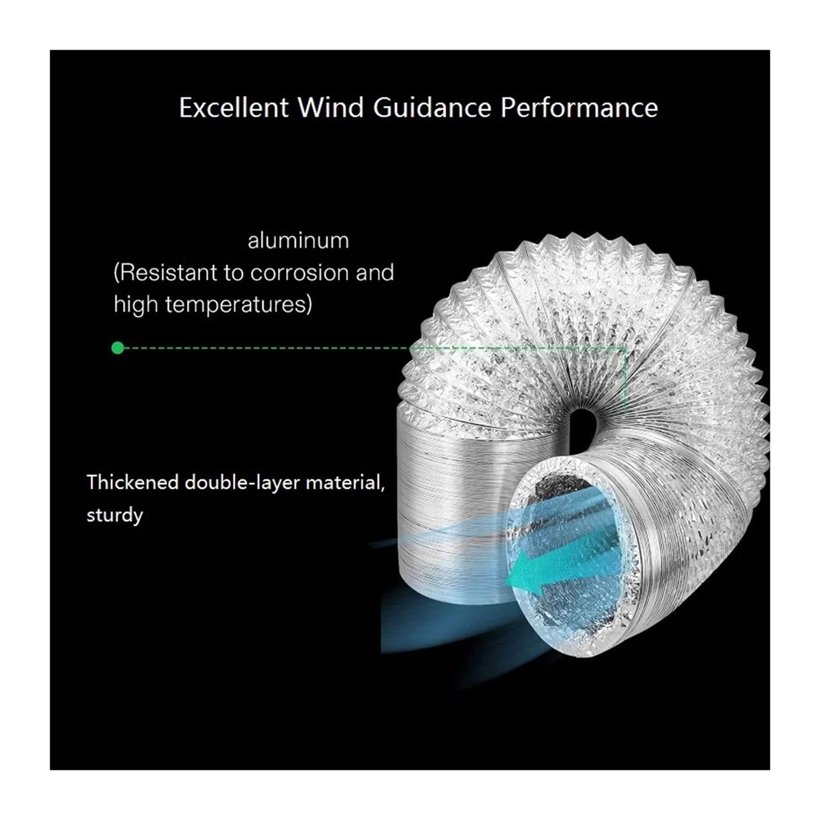 Tubo de humo flexible Manguera de ventilación for baño de 60-150 mm