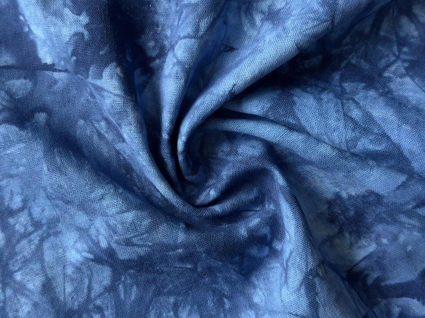 Tie Dye Linen Rayon Dressmaking Fabric Material Denim 1/4MTR