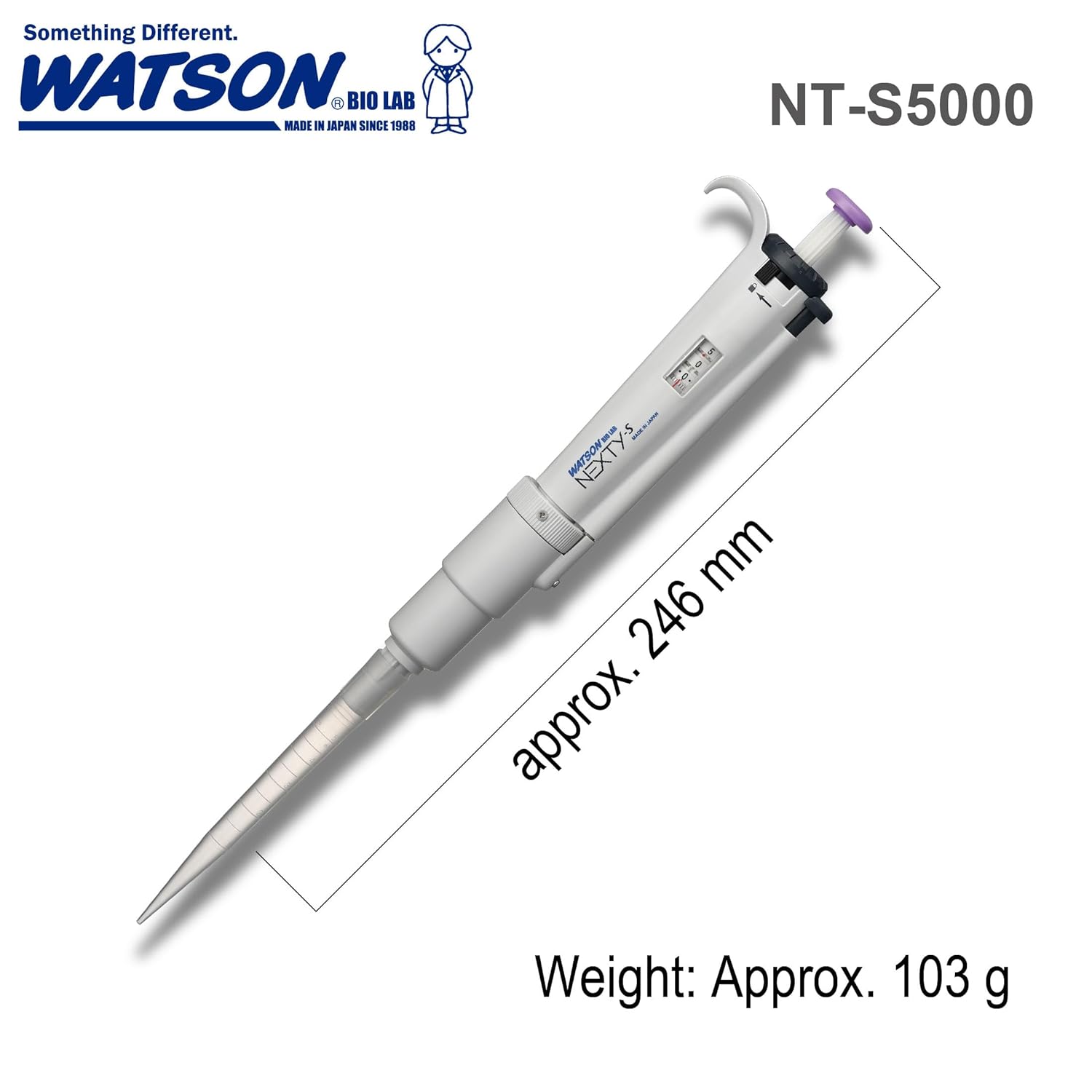 NEXTY-S5000 Pipette & Conical Tubes Bundle | 500-5000 µL Micropipette with 24 x 50 mL Centrifuge Tubes | Made in Japan