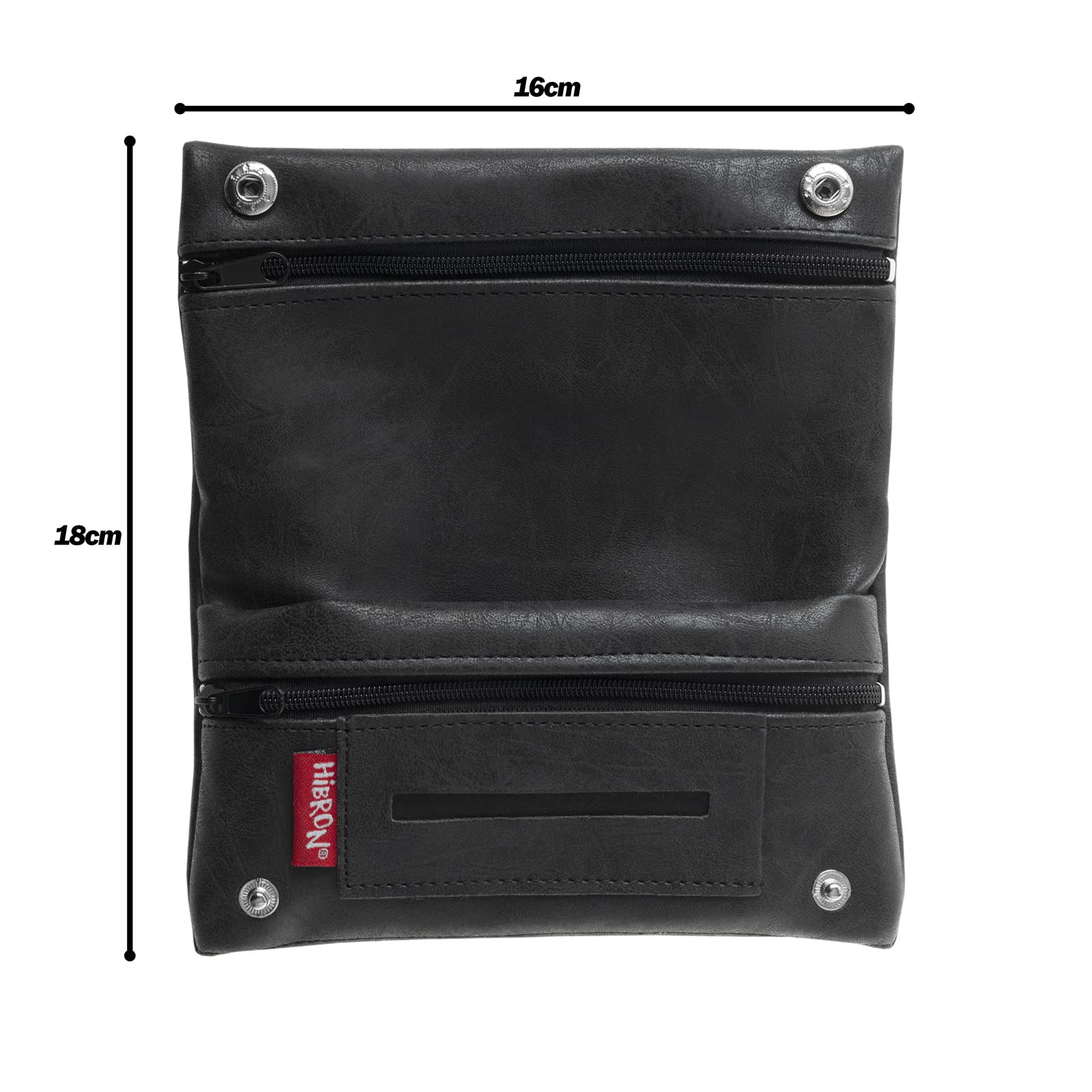 HIBRON Porta tabacco Borsello in vera pelle (58105 Nero)